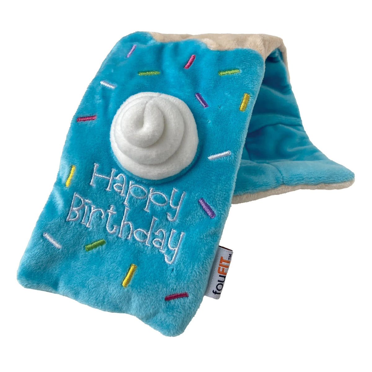 FouFIT Hide 'n Seek Birthday Roll Cake Dog Toy Small Blue-Four Muddy Paws