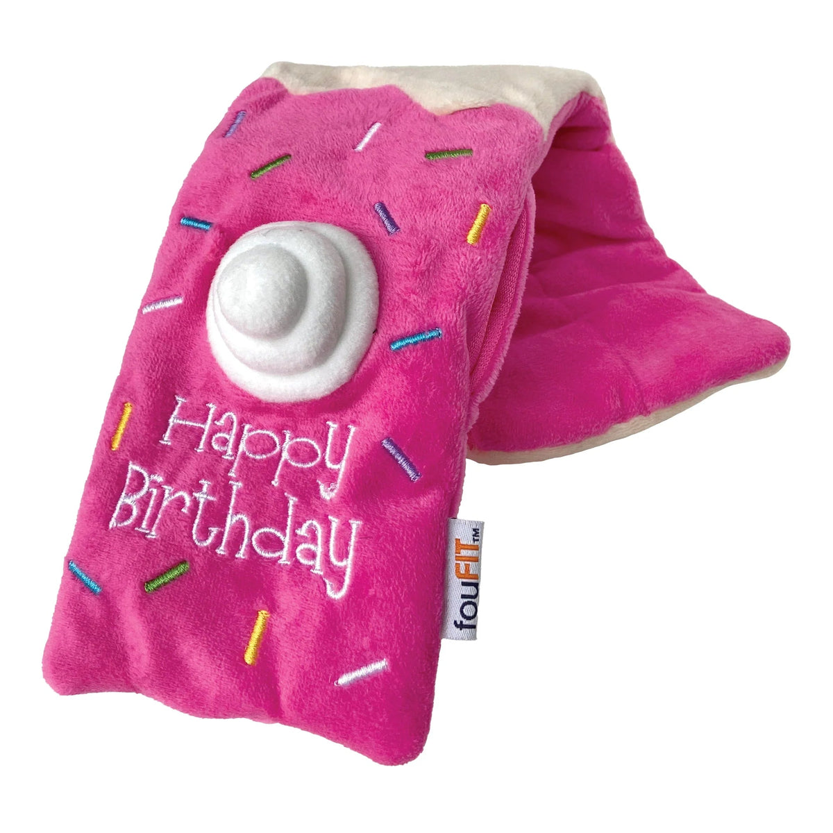 FouFIT Hide 'n Seek Birthday Roll Cake Dog Toy Small Pink-Four Muddy Paws