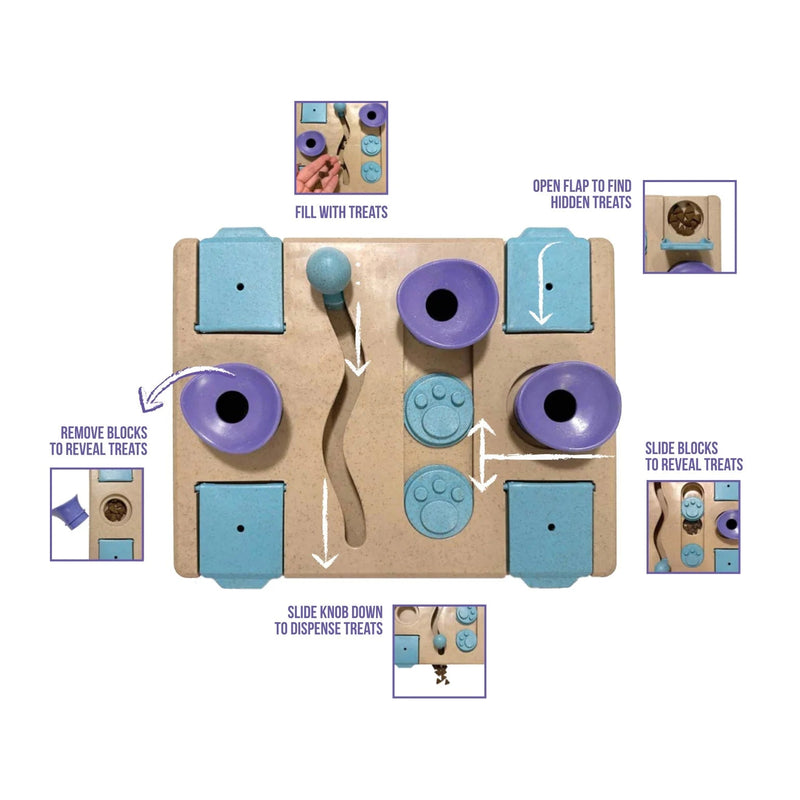 FouFIT Hide 'n Seek Multi Play Busy Board Puzzle Toy-Four Muddy Paws