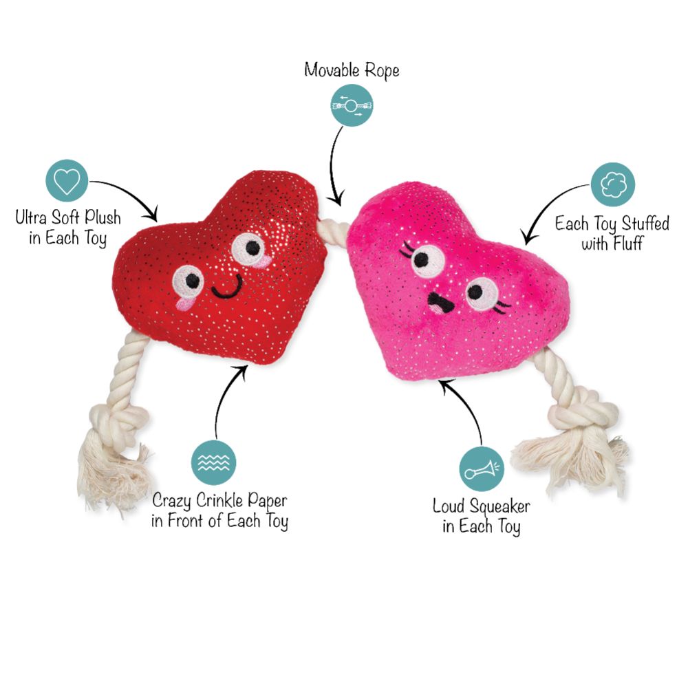 Fringe Can't Be Ap-Heart Plush Dog Toy-Four Muddy Paws