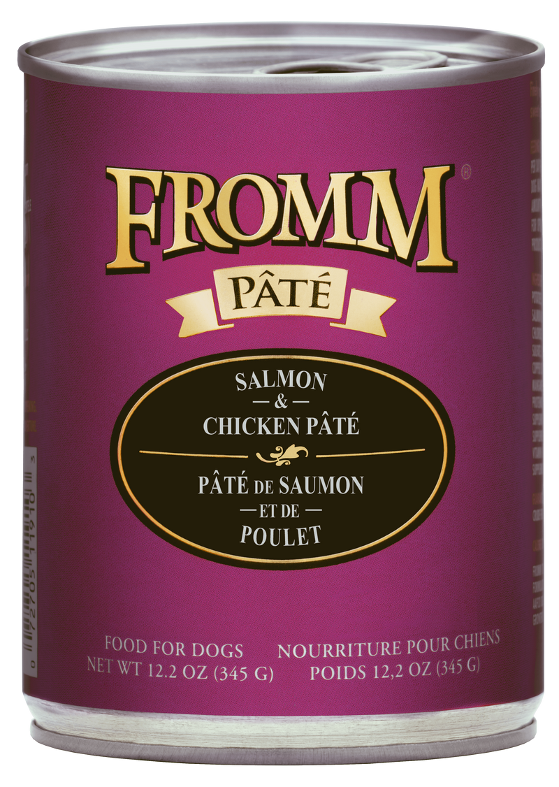 Fromm Salmon & Chicken Pate Can 12.2oz-Four Muddy Paws