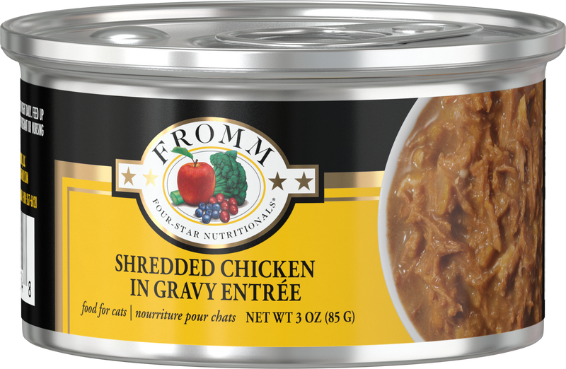 Fromm Shredded Chicken in Gravy Entree Cat Can 3oz-Four Muddy Paws