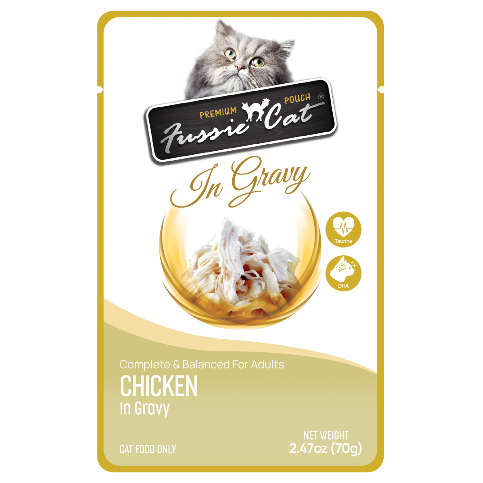 Fussie Cat Chicken in Gravy Pouch 2.47oz-Four Muddy Paws
