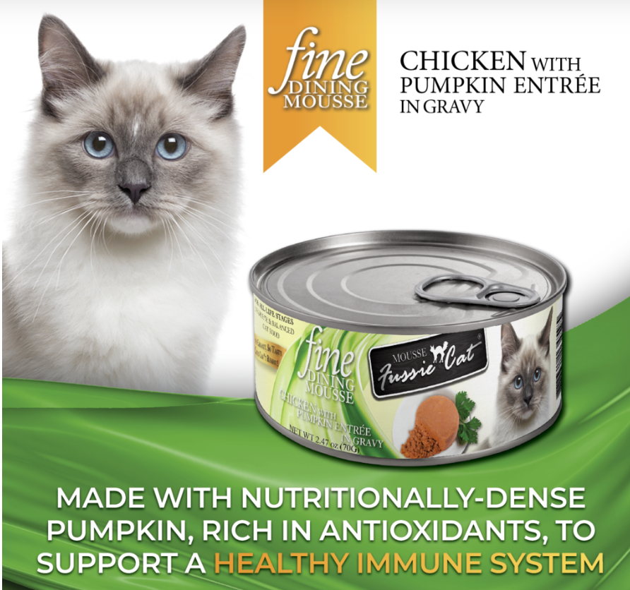 Fussie Cat Fine Mousse Chicken with Pumpkin Can 2.47oz-Four Muddy Paws