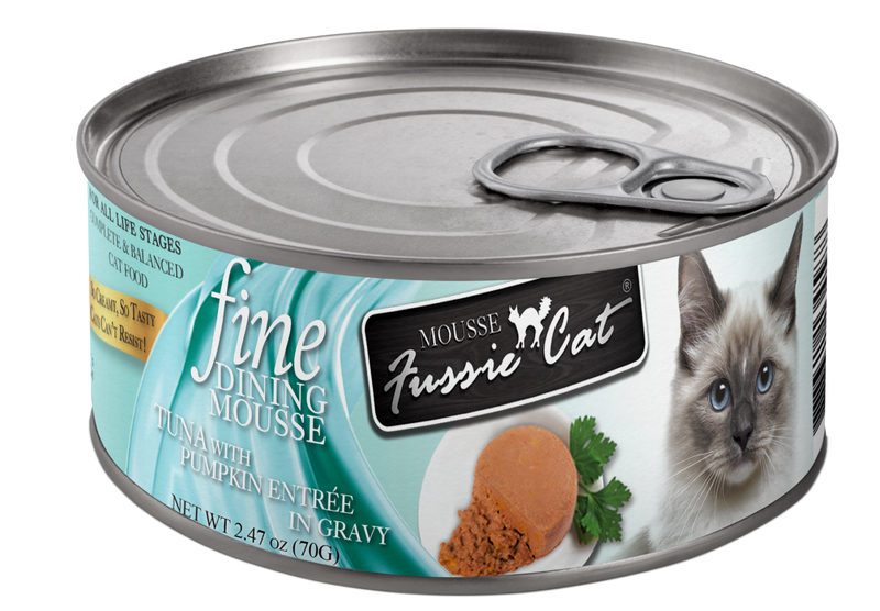 Fussie Cat Fine Mousse Tuna with Pumpkin Can 2.47oz-Four Muddy Paws