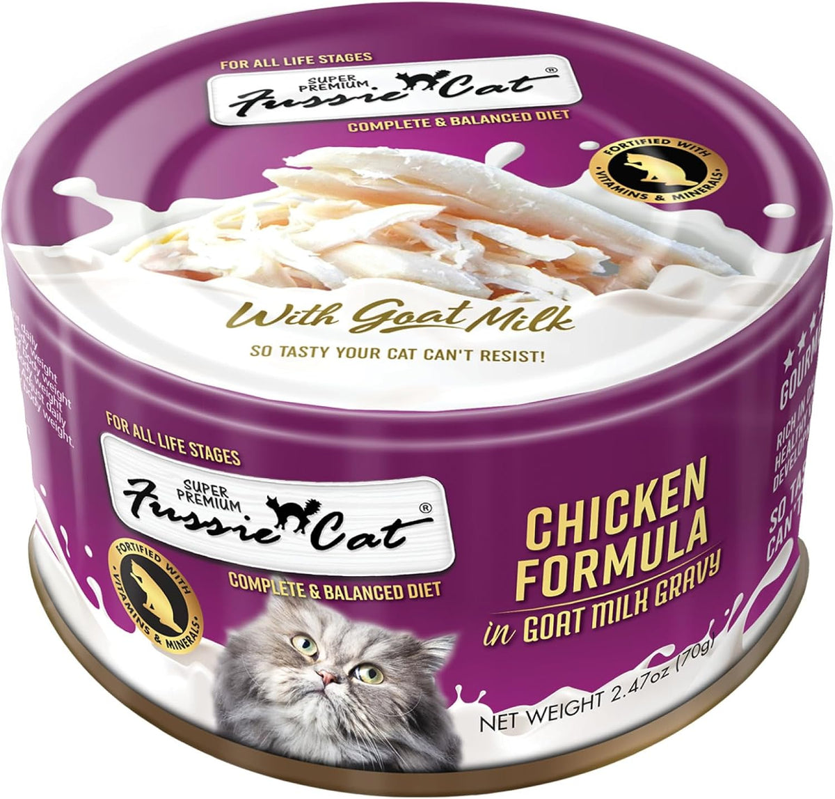 Fussie Cat Premium Chicken in Goat Milk 2.47oz-Four Muddy Paws