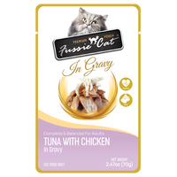 Fussie Cat Premium Tuna & Chicken in Gravy Pouch 2.47oz-Four Muddy Paws