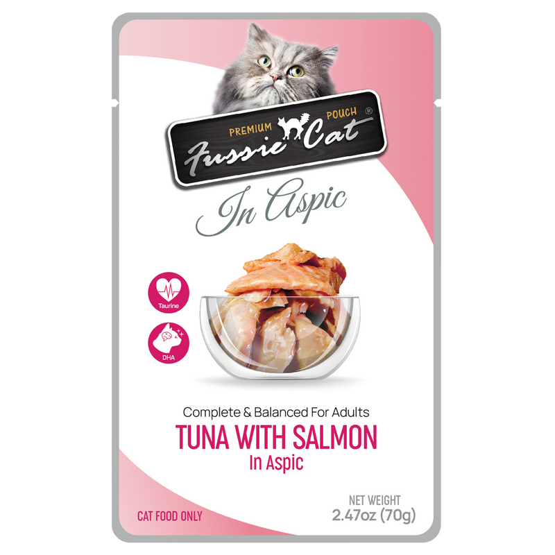 Fussie Cat Premium Tuna & Salmon Pouch 2.47oz-Four Muddy Paws