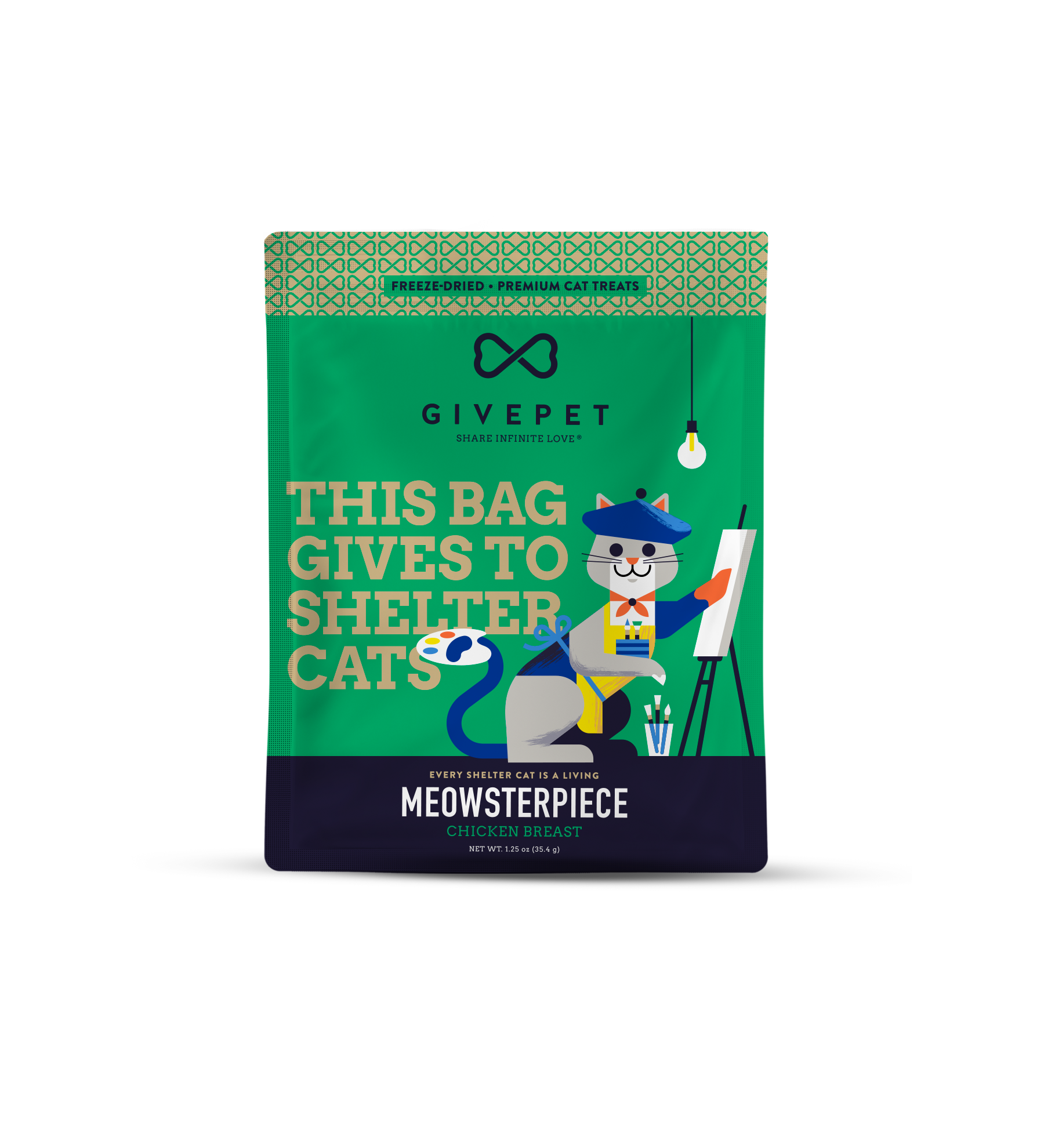 Give Pet Meowsterpiece Cat Treats 1.25oz-Four Muddy Paws