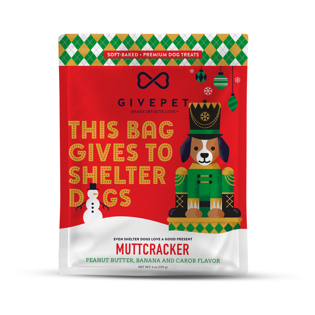 Give Pet Muttcracker Soft Dog Treat 6oz-Four Muddy Paws