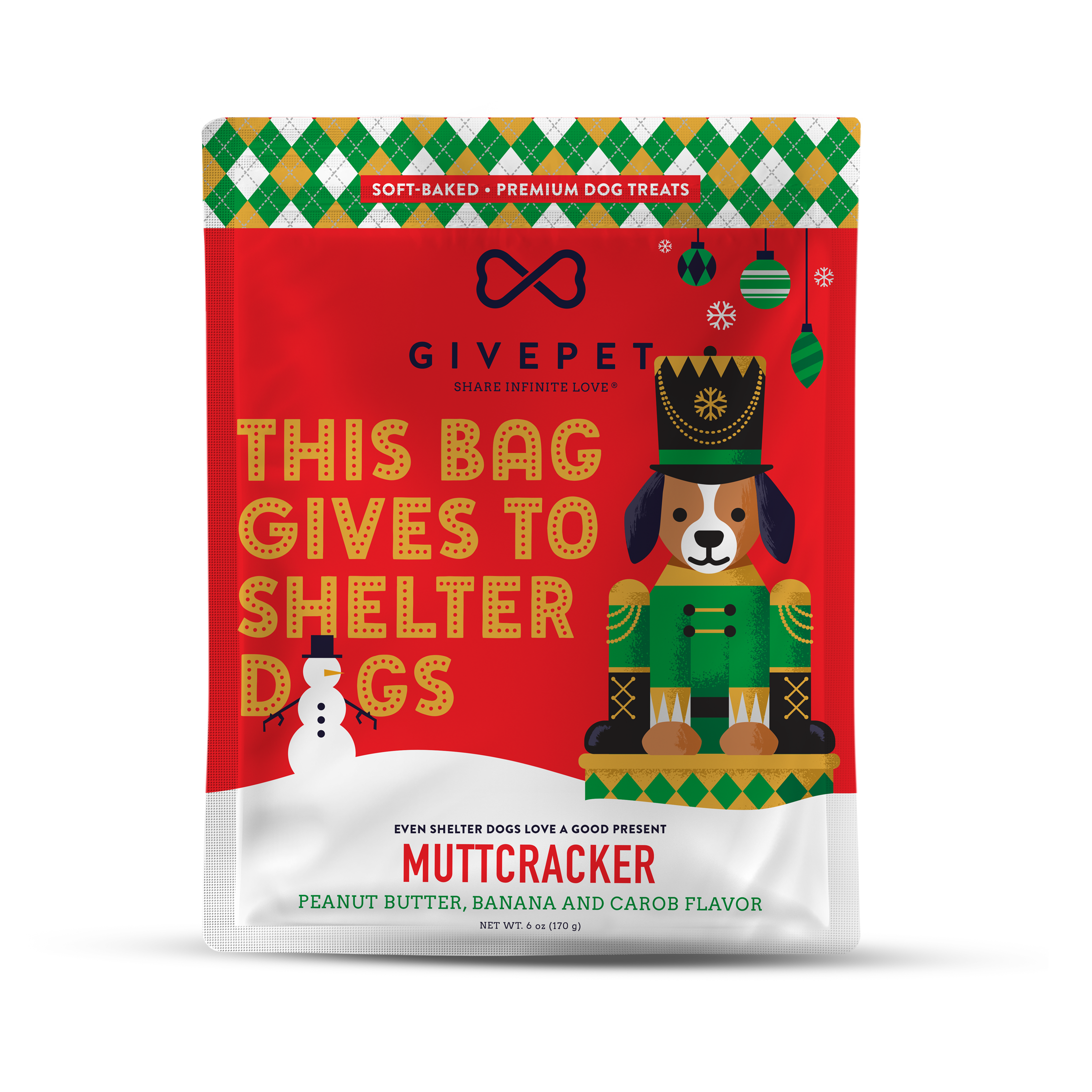 Give Pet Muttcracker Soft Dog Treat 6oz-Four Muddy Paws