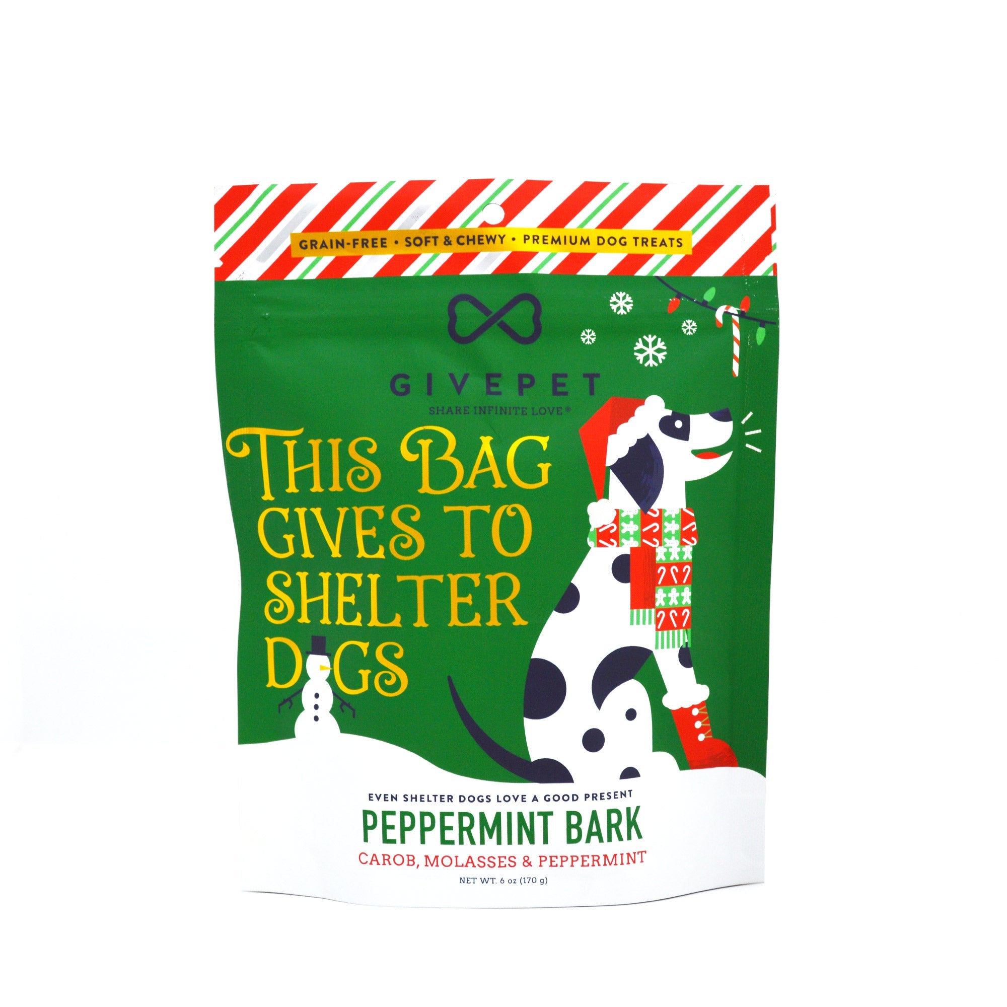 Give Pet Peppermint Bark Soft Dog Treat 6oz-Four Muddy Paws