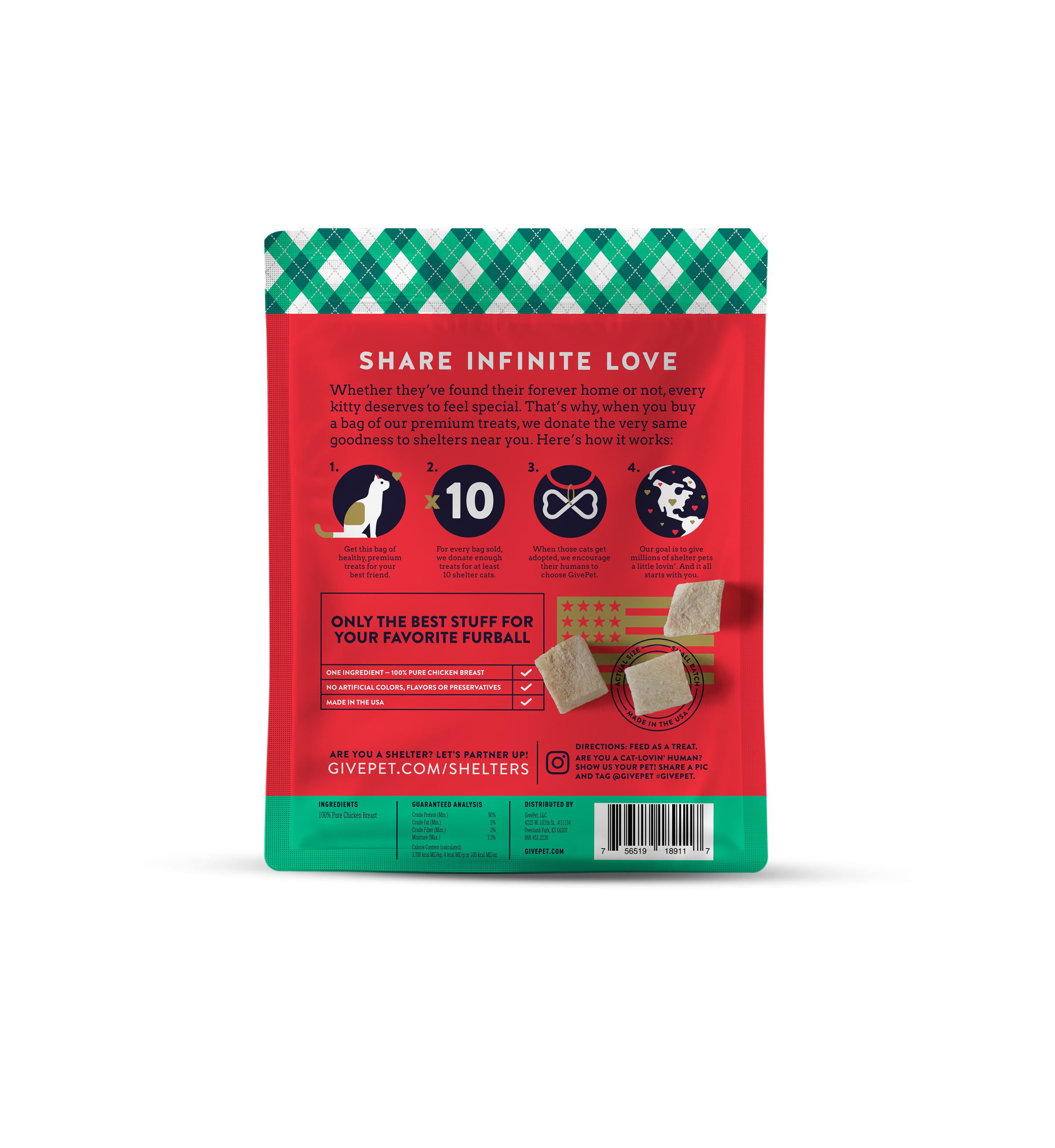 Give Pet Santa Claws Cat Treats 1oz-Four Muddy Paws