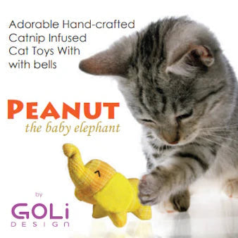 Goli Peanut the Elephant Catnip Cat Toy-Four Muddy Paws