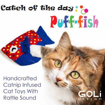 Goli Puff Fish Cat Toy-Four Muddy Paws