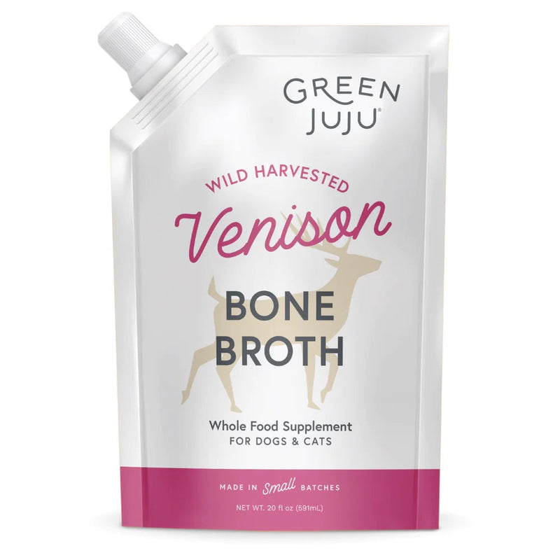 Green JuJu Dog Frozen Venison Bone Broth 20oz-Four Muddy Paws