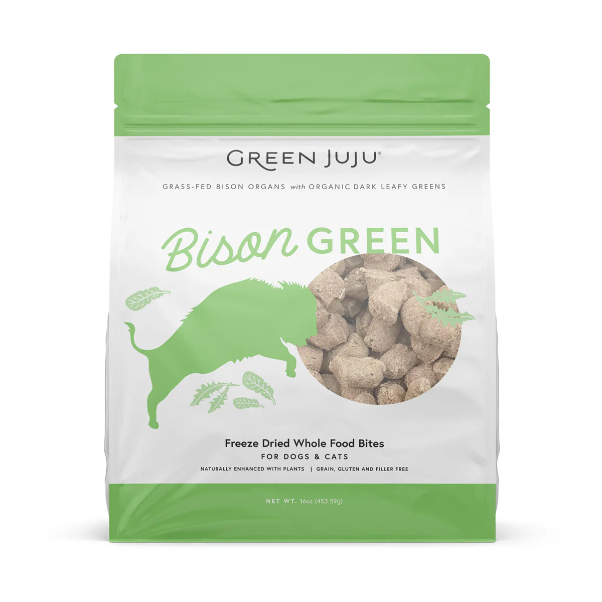 Green Juju Dog Freeze Dried Bison Green Bites 6oz-Four Muddy Paws