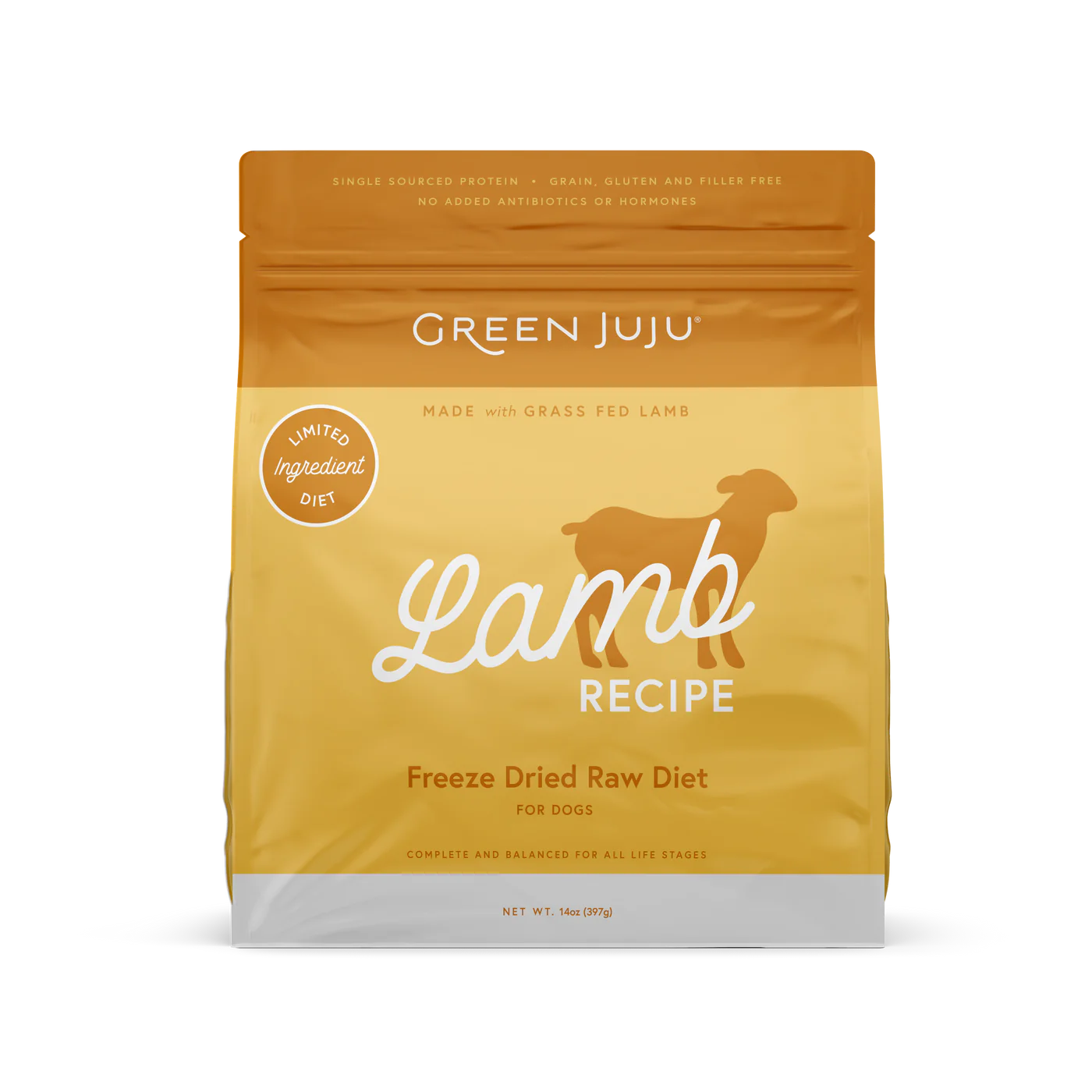 Green Juju Dog Freeze Dried Raw Lamb 14oz-Four Muddy Paws