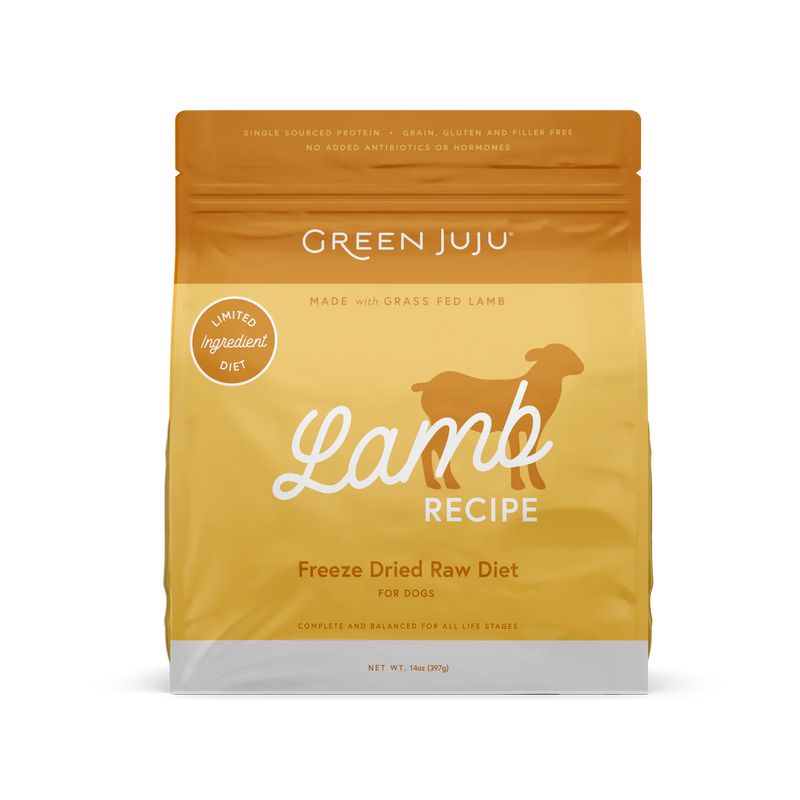 Green Juju Dog Freeze Dried Raw Lamb 14oz-Four Muddy Paws