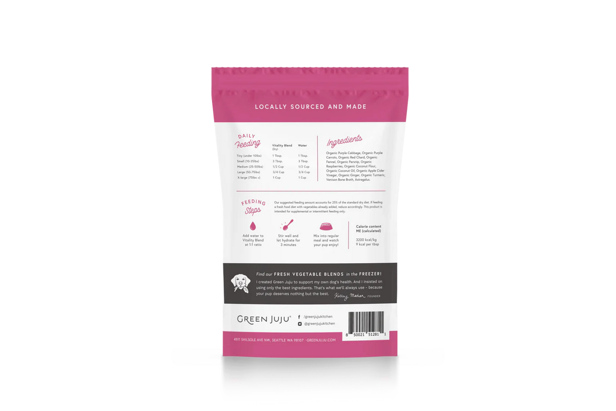 Green Juju Dog Freeze Dried Vitality Blend Supplement 1.75oz-Four Muddy Paws