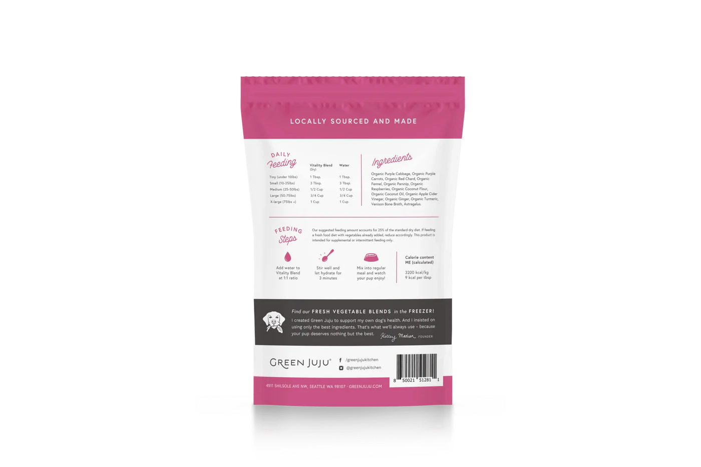 Green Juju Dog Freeze Dried Vitality Blend Supplement 1.75oz-Four Muddy Paws