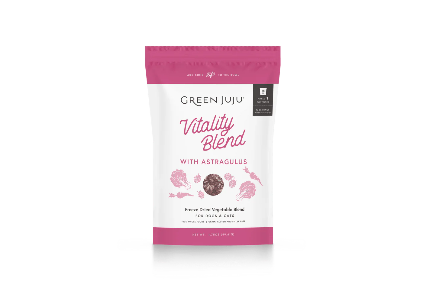 Green Juju Dog Freeze Dried Vitality Blend Supplement 1.75oz-Four Muddy Paws