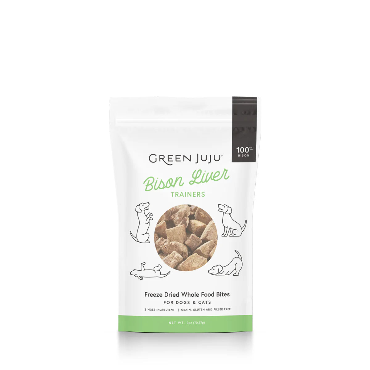 Green Juju Dog Training Bison Liver 3oz-Four Muddy Paws