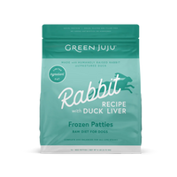 Green Juju Frozen Dog Patties Rabbit 6lbs-Four Muddy Paws