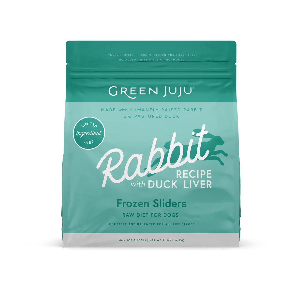 Green Juju Frozen Dog Sliders Rabbit 3lbs-Four Muddy Paws