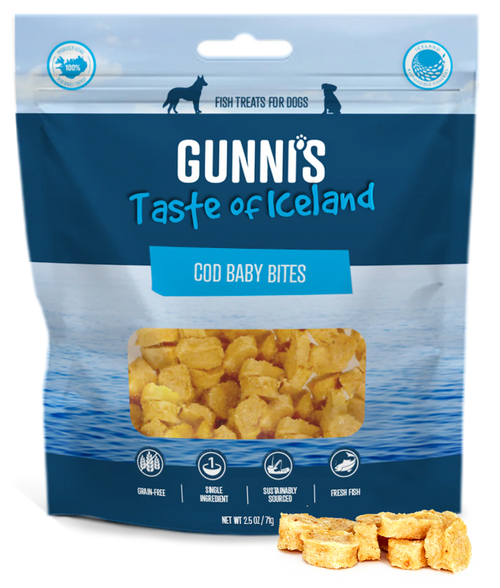 Gunni's Cod Baby Bites Treats 2.5oz-Four Muddy Paws