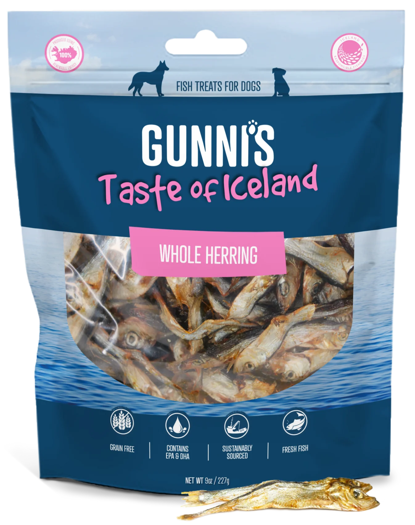 Gunni's Dog Whole Herring Treats 9oz-Four Muddy Paws