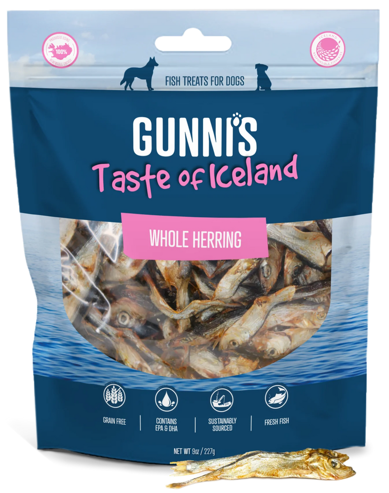 Gunni's Dog Whole Herring Treats 9oz-Four Muddy Paws