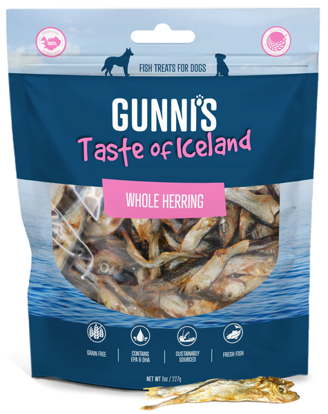 Gunni's Dog Whole Herring Treats 9oz-Four Muddy Paws