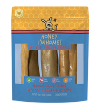 Honey I'm Home Buffalo Collagen Rolls 6" 3pk-Four Muddy Paws