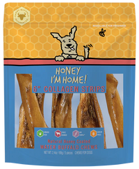 Honey I'm Home Buffalo Collagen Strips 6" 5pk-Four Muddy Paws