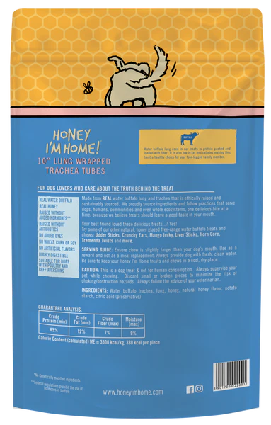 Honey Buffalo Trachea Lung 3pk Honey Buffalo Trachea Lung 3pk