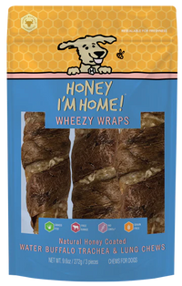 Honey I'm Home Buffalo Trachea Lung 10" 3pk-Four Muddy Paws