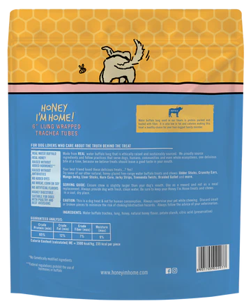 Honey I'm Home Buffalo Trachea Lung 6" 3pk-Four Muddy Paws