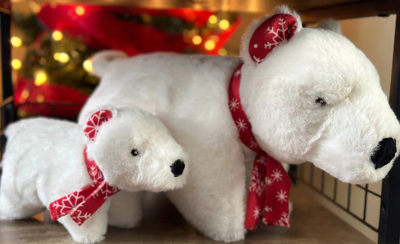Hugglehounds Squooshie Snowy Polar Bear Toy S-Four Muddy Paws
