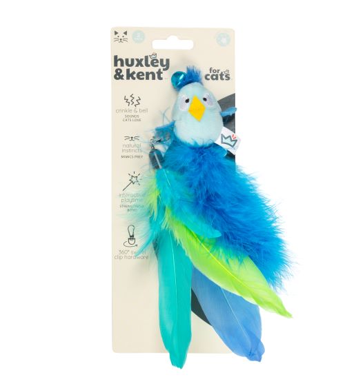Huxley & Kent Blue Birdy Feathers Refill Cat Toys 2pk-Four Muddy Paws