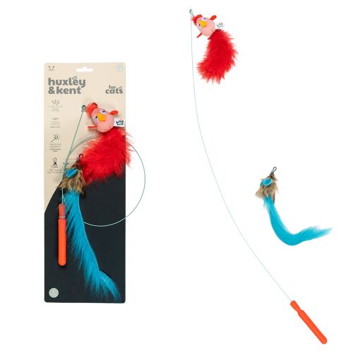 Huxley & Kent Wire Birdy & Mouse Cat Wand-Four Muddy Paws