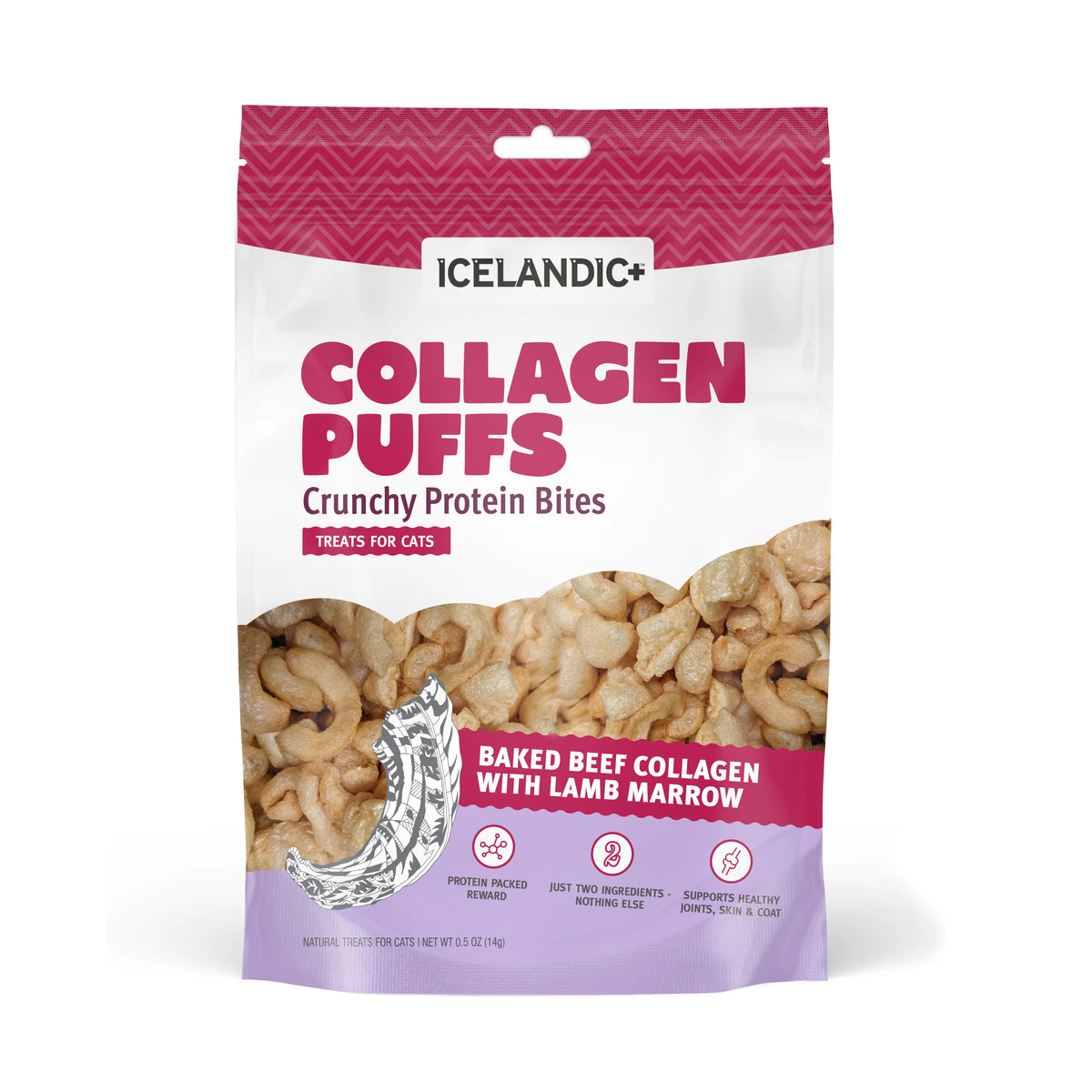 Icelandic Beef Marrow Collagen Puff Cat Treats .5oz-Four Muddy Paws