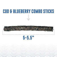 Icelandic Cod & Blueberry Combo Stick Dog Treats 2oz-Four Muddy Paws