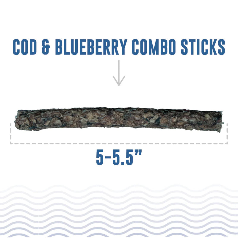 Icelandic Cod & Blueberry Combo Stick Dog Treats 2oz-Four Muddy Paws