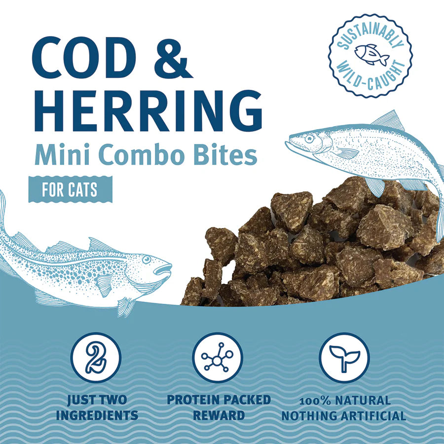 Icelandic Cod Herring Combo Bites Cat Treats 1.7oz-Four Muddy Paws