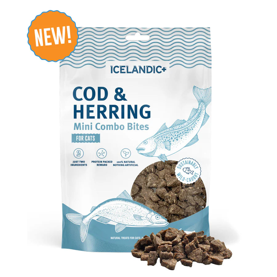 Icelandic Cod Herring Combo Bites Cat Treats 1.7oz-Four Muddy Paws