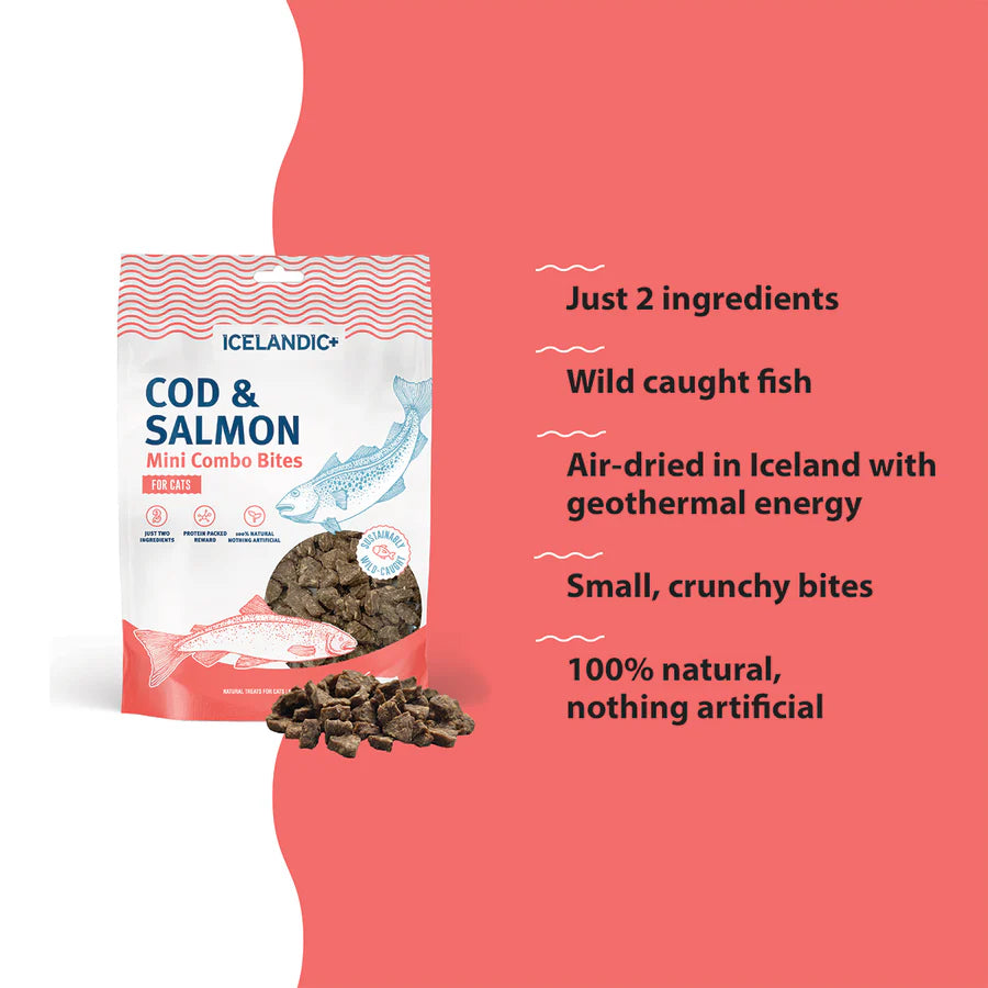 Icelandic Cod & Salmon Combo Bites Cat Treats 1.7oz-Four Muddy Paws