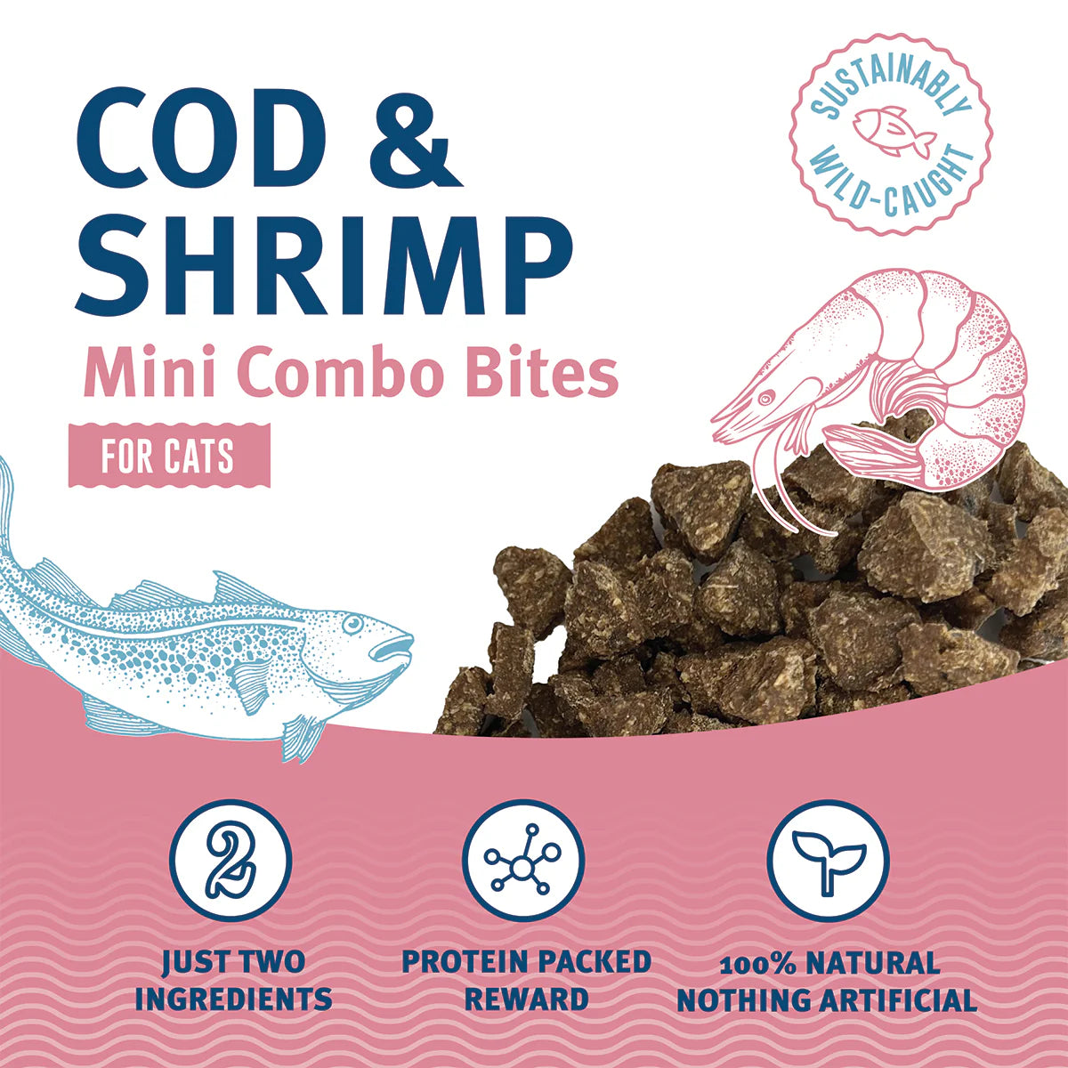 Icelandic Cod & Shrimp Combo Bites Cat Treats 1.7oz-Four Muddy Paws