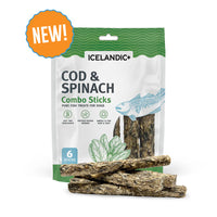 Icelandic Cod & Spinach Combo Stick Dog Treats 2oz-Four Muddy Paws