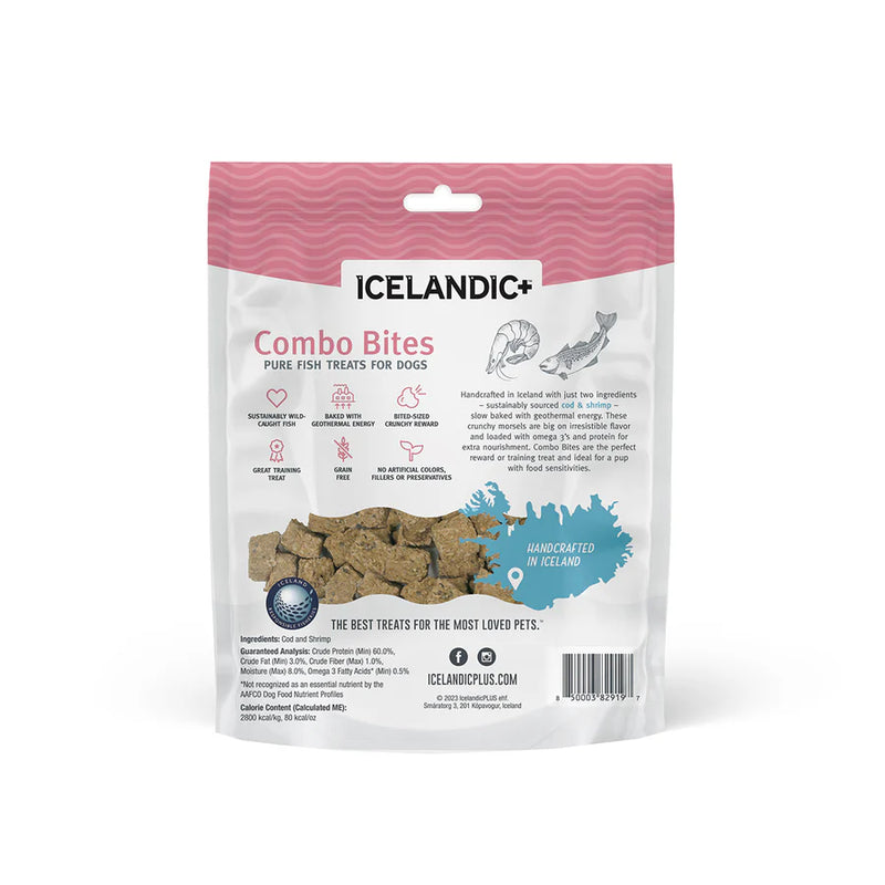 Icelandic Combo Bites Cod & Shrimp Dog Treats 3oz-Four Muddy Paws